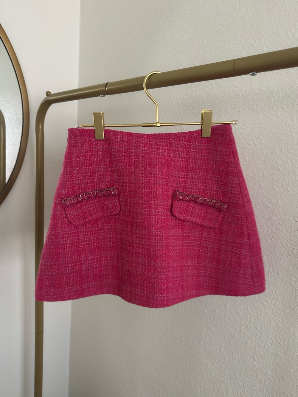 Pink Tweed Peplum Skirt and Bustier Set - Picture 3 of 7